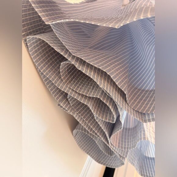 ZIMMERMANN Light Blue Striped Long Sleeve Utility Midi Dress, size 0 - Picture 14 of 16